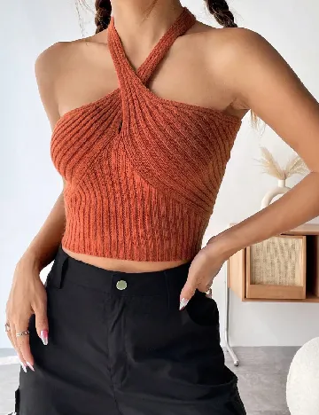 Top SHEIN, caramiziu Portocaliu