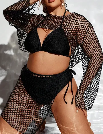 Costum de baie SHEIN CURVE, negru Negru