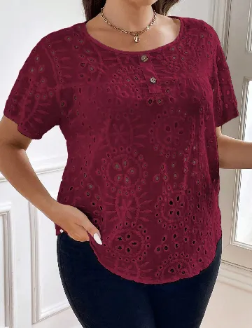 Bluza SHEIN CURVE, grena Rosu