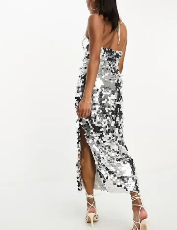 Rochie medie Collective The Label, argintiu Gri