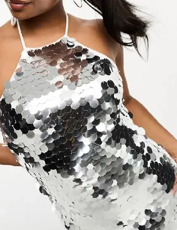 Rochie medie Collective The Label, argintiu Gri