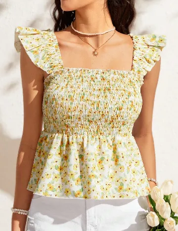 Top SHEIN, floral Floral print
