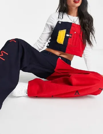 Top Tommy Jeans, albastru/rosu Albastru