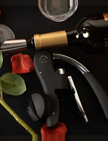 Set accesorii deschidere sticla cu vin L' Atelier Du Vin, negru Negru