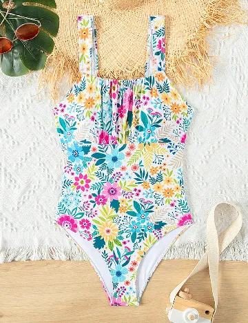 Costum de baie Shein Kids, floral Floral print