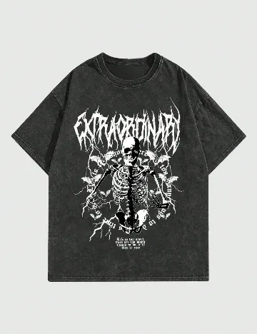 Tricou Romwe, gri Gri