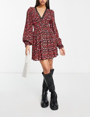 Rochie scurta Miss Selfridge, floral print