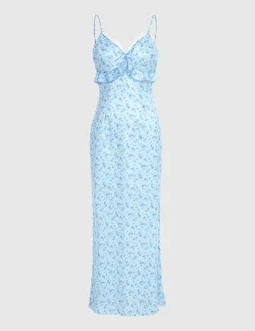 Rochie lunga Plus Size Romwe, albastru Albastru