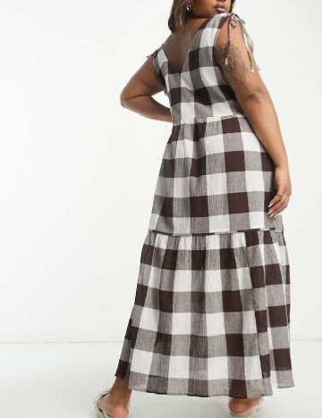 Rochie lunga ASOS Curve, alb/maro