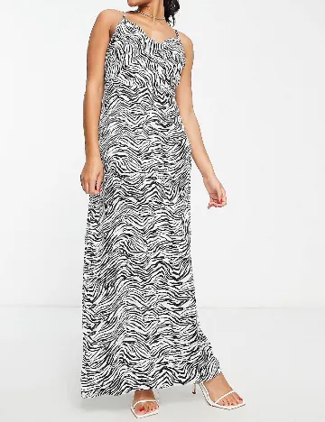 Rochie lunga IN THE STYLE, alb/negru