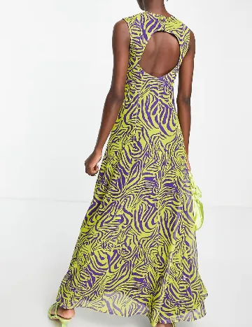 Rochie lunga Top Shop, verde/mov