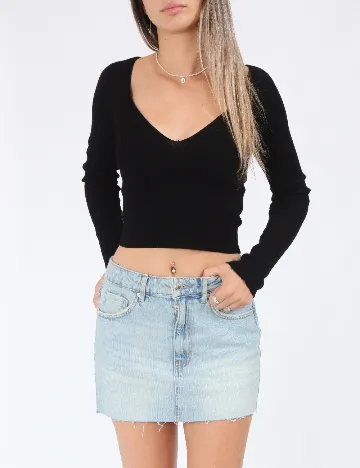 Top Pull&Bear, negru Negru
