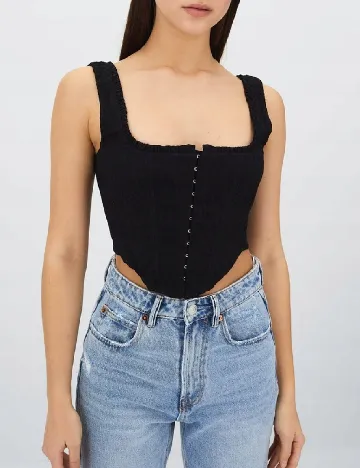 Top Stradivarius, negru Negru