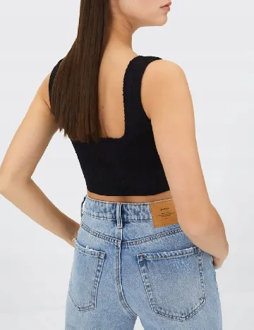 Top Stradivarius, negru Negru