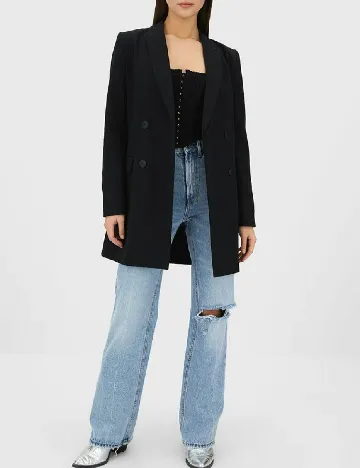 Top Stradivarius, negru Negru