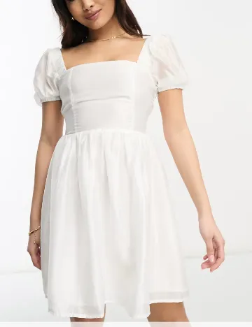 Rochie scurta Collective The Label, alb Alb