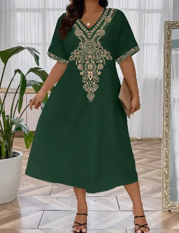 Rochie medie SHEIN CURVE, verde Verde