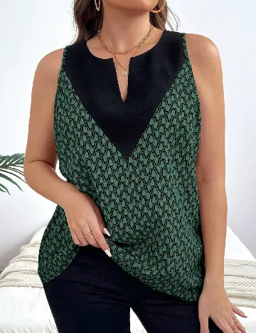 Bluza SHEIN CURVE, verde/negru Verde