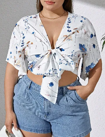 Top SHEIN CURVE, alb Alb