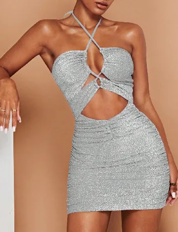 Rochie scurta SHEIN, argintiu Gri