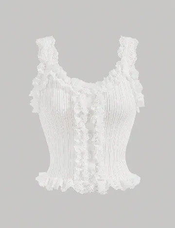 Top SHEIN, alb Alb