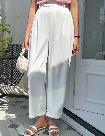 Pantaloni Dazy, alb Alb