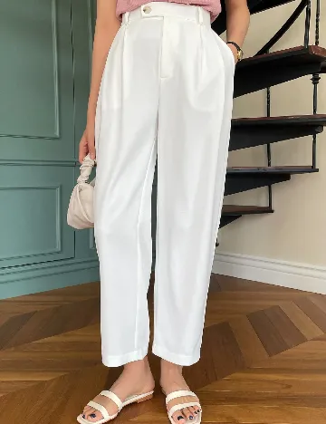 Pantaloni Dazy, alb Alb