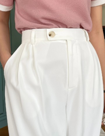 Pantaloni Dazy, alb