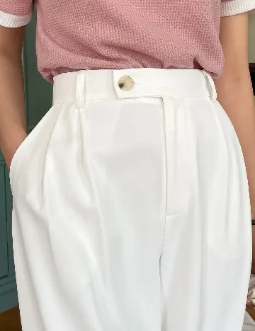 Pantaloni Dazy, alb Alb