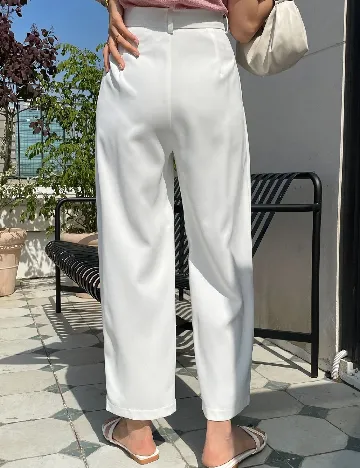 Pantaloni Dazy, alb Alb