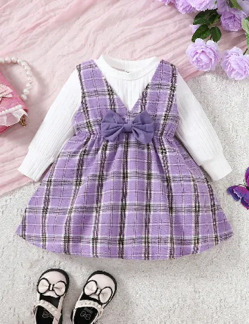 Compleu Shein Kids, alb/mov Mov