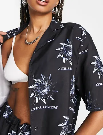 Camasa COLLUSION, negru Negru