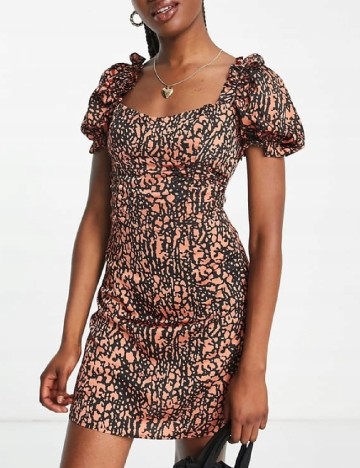 Rochie scurta NAANAA, caramiziu
