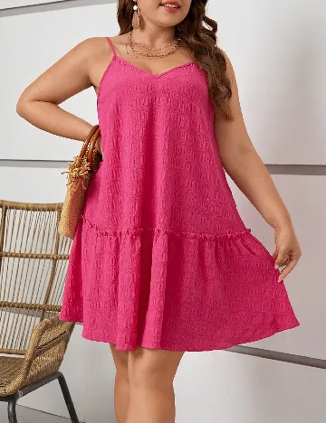Rochie scurta SHEIN CURVE, roz Roz