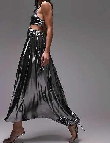 Rochie lunga Top Shop, argintiu Gri