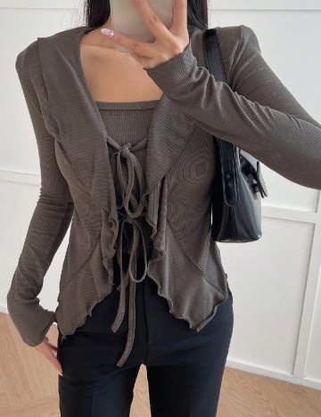 Set top si bolero Dazy, gri
