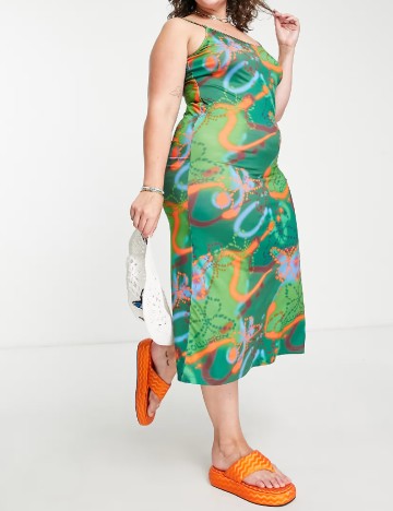 Rochie medie Collusion Plus Size, mix culori
