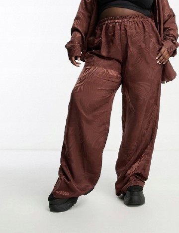 Pantaloni Heartbreak Plus Size, maro