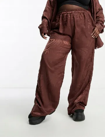Pantaloni Heartbreak Plus Size, maro Maro