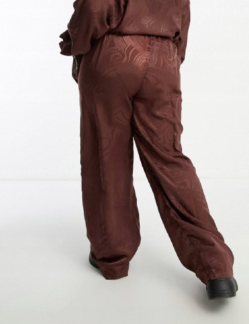 Pantaloni Heartbreak Plus Size, maro