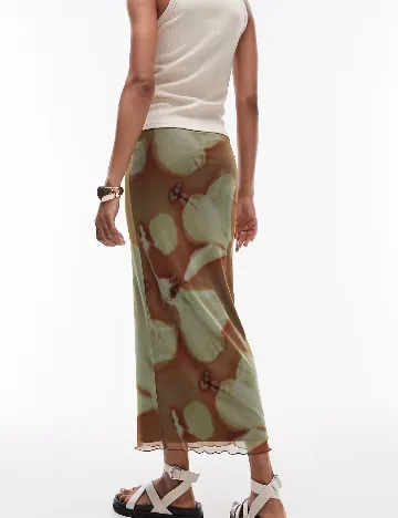 Fusta Top Shop, verde/maro Verde
