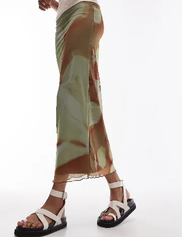 Fusta Top Shop, verde/maro Verde