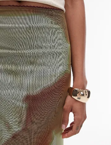 Fusta Top Shop, verde/maro Verde