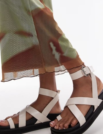 Fusta Top Shop, verde/maro