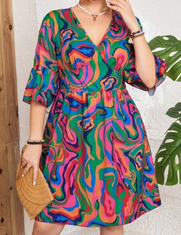 Rochie scurta SHEIN CURVE, mix culori