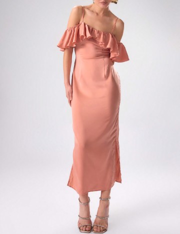 Rochie lunga Musera, piersica