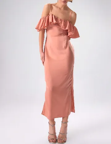Rochie lunga Musera, piersica Portocaliu