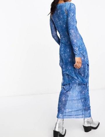 Rochie lunga Annorlunda, albastru