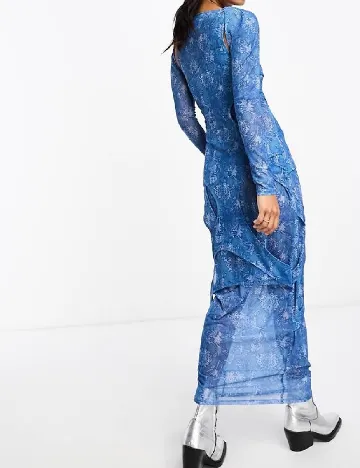 Rochie lunga Annorlunda, albastru Albastru
