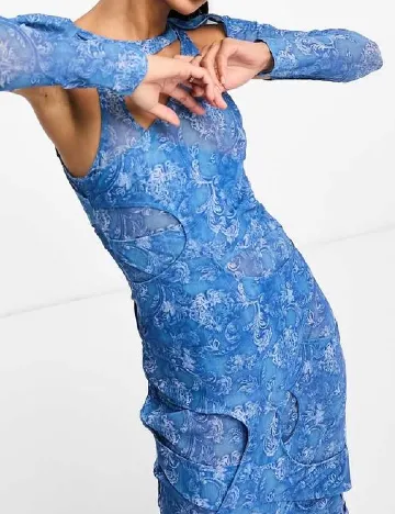 Rochie lunga Annorlunda, albastru Albastru